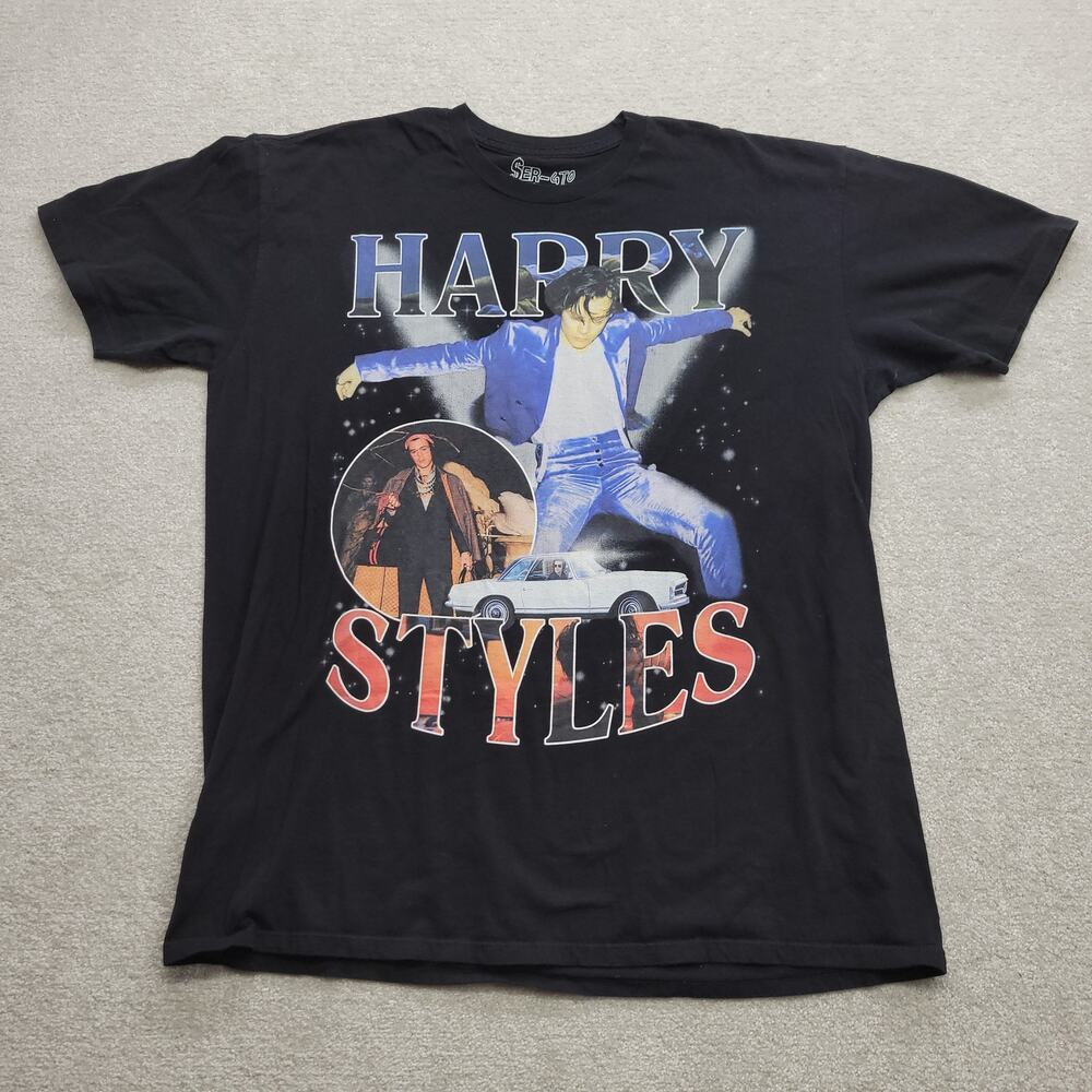 Harry Styles Graphic Band T Shirt Men’s XL Black Concert Style Tee